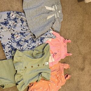 SHEIN Kids' Casual Dress Set - Gray, Green, Pink, Orange